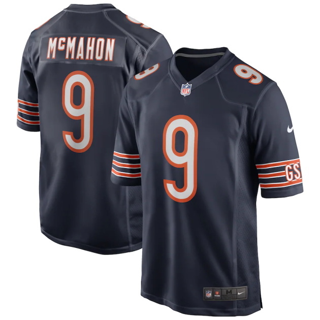 mens nike jim mcmahon navy chicago bears game retired player jersey